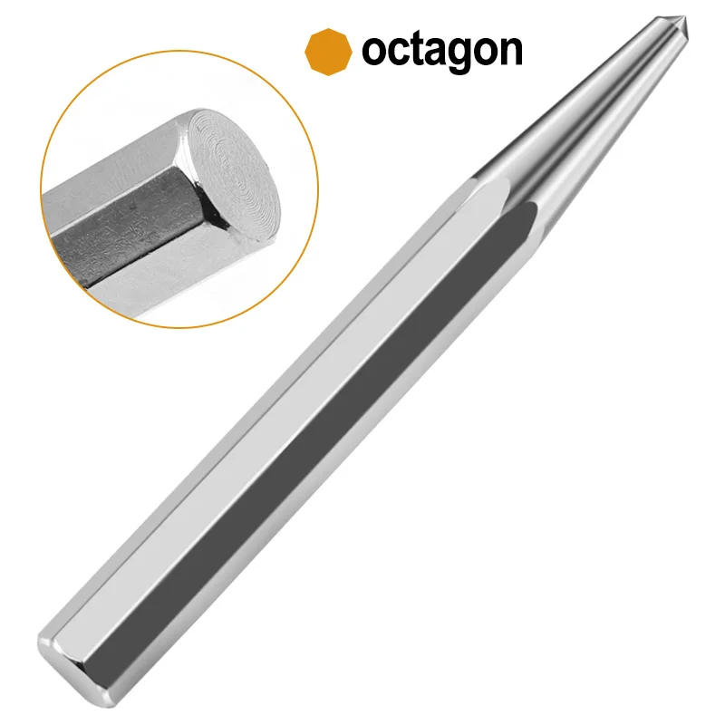 Octagonal Center Punch Locator Fitter Chisel Metal Drilling Mark Cone Punch High Hardness 1PC