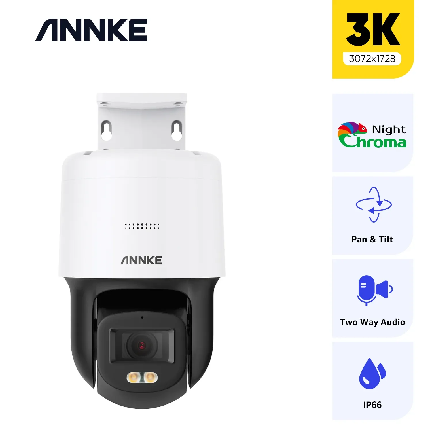 Annke 6Mp Poe Full Color Camera Outdoor Poe Two Way Audio Security Camera Protection 2.8 Mm Lens Videosorveglianza Per Nvr Kit