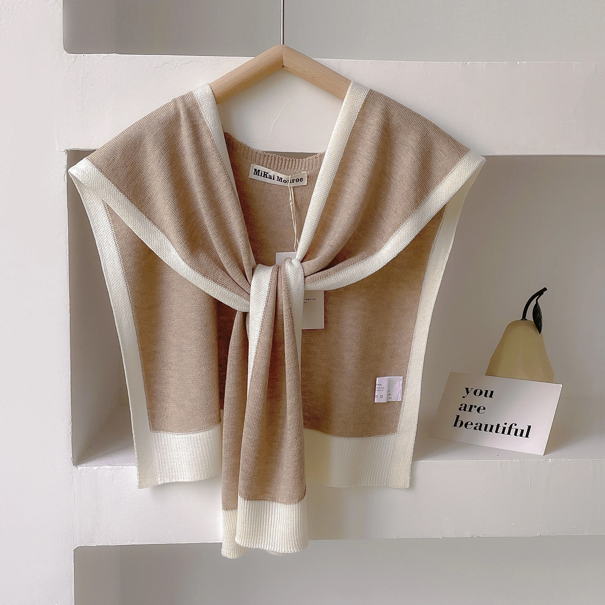 Spring And Autumn Knitted Striped Shawl With High-Grade Summer Office Air-Conditioned Room Neck And Shoulder Scarf 4