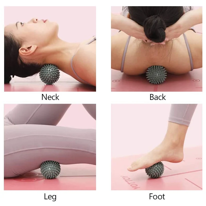 Mosodo Spiky Massage Ball Trigger Point Roller Massager 9cm Stress Relief Foot Balls Stretching Exercise Yoga Fitness Equipment