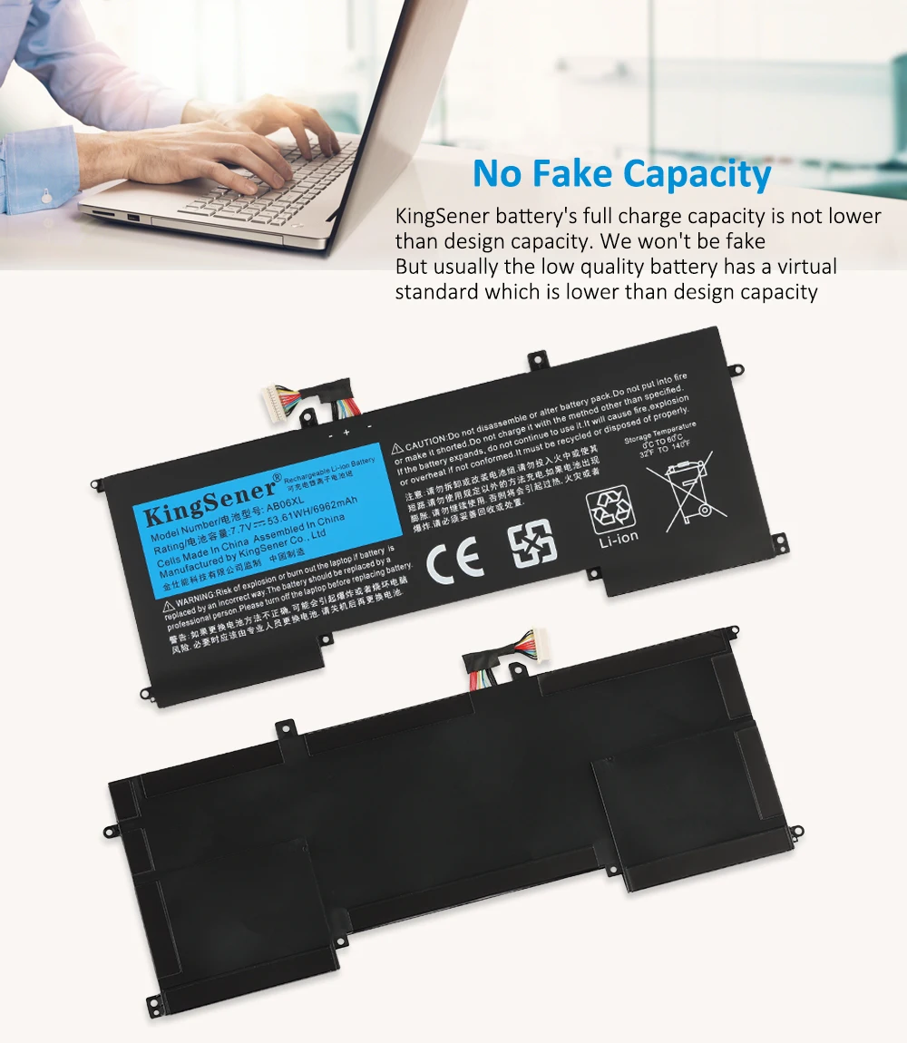 Bateria Kingsener Ab06xl para hp Envy 13-ad019tu 13-ad020tu 13-ad106tu 13-ad108tu Tpn-i128 Hstnn-db8c 9214082c1 921438855 - Imagem 6
