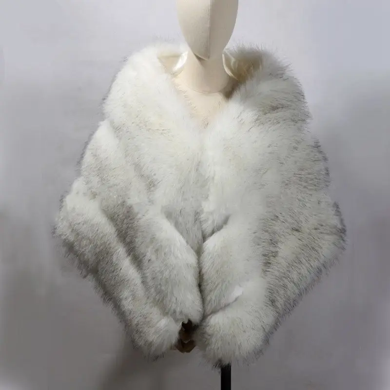 165cm*50cm Faux Fur Coat Wedding Cape Winter Thick Bridal Wrap High Quality Bride Bolero Formal Party Jacket Party Shrug