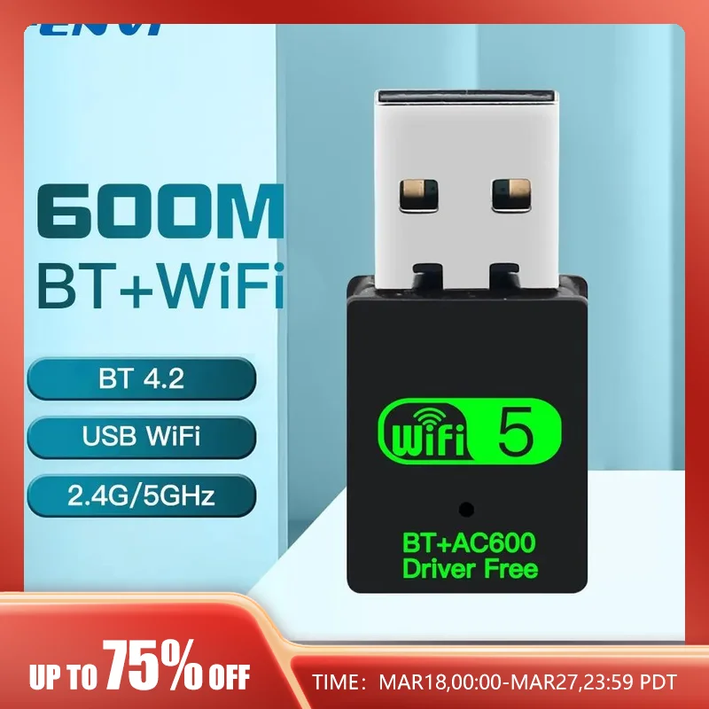 Fenvi 600Mbps Usb Wifi Bluetooth Adapter 2 In1 Dongle Dual Band 2.4G 5Ghz Usb Wifi 5 Network Wireless Wlan Ricevitore Driver Gratuito