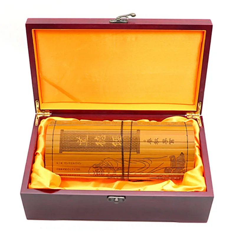 Ancient Chinese Cultural Classical Scroll Slip Bamboo Wooden Slips, Home Decor, Dao De Jing of Laozi Tao Te Ching