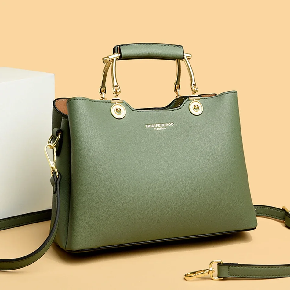 

Luxury Designer 3- Layer Large Shoulder Bags for Women High Quality Brand Soft Leather Ladies Handbags Messenger Bags Totes Sac