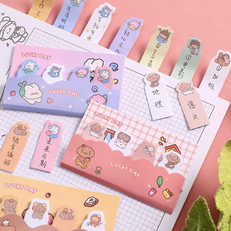 

80 Sheets Kawaii Memo Pads N Times Sticky Notes Key Points Index Paper Note Post Sticker Bookmark Cartoon To Do List Labels