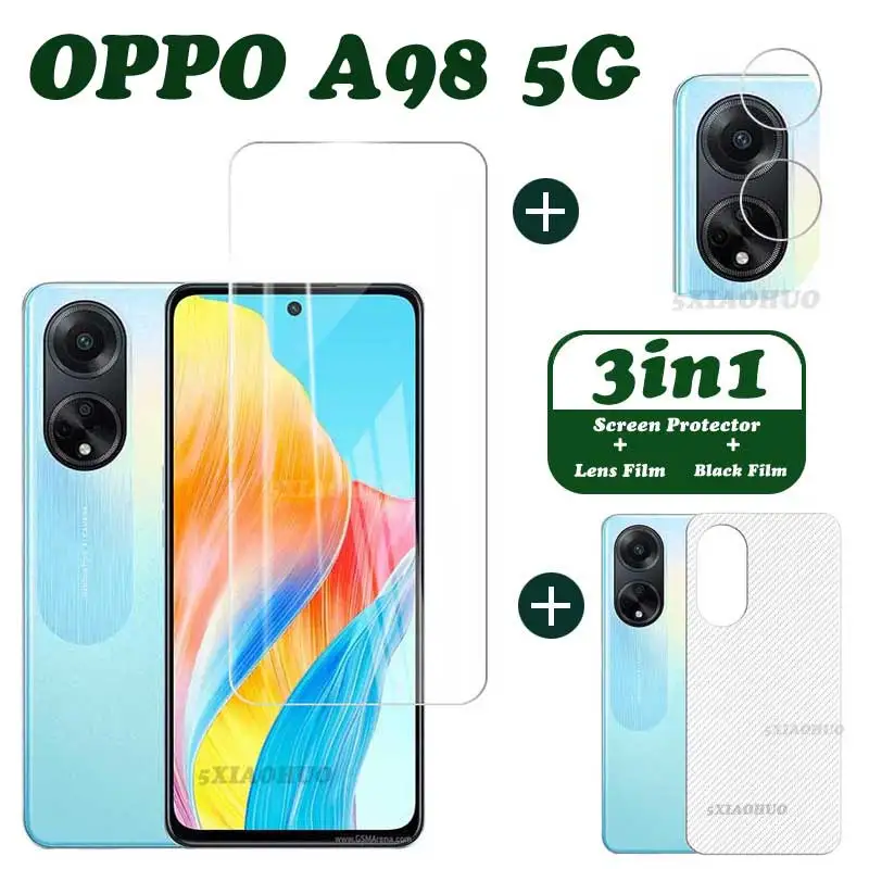 3in1 Full Cover Anti-Spy Screen Protector Voor Oppo A98 5G Privacy Glas Voor Oppo A98 Gehard Glas Lens Film