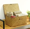 Shelf Baskets with Lid Set of 3 Handwoven Seagrass Storage Box Wicker Basket Desktop Makeup Organizer Multipurpose Container 6