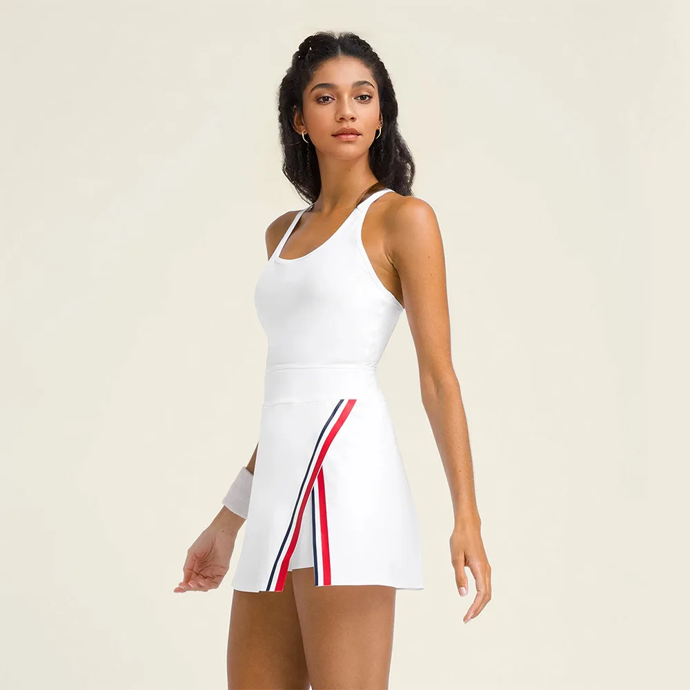 New Tennis Dress Women Sports Dress Beach Tennis Anti-glare Bottoming Skirt with Chest Pad Golf Women