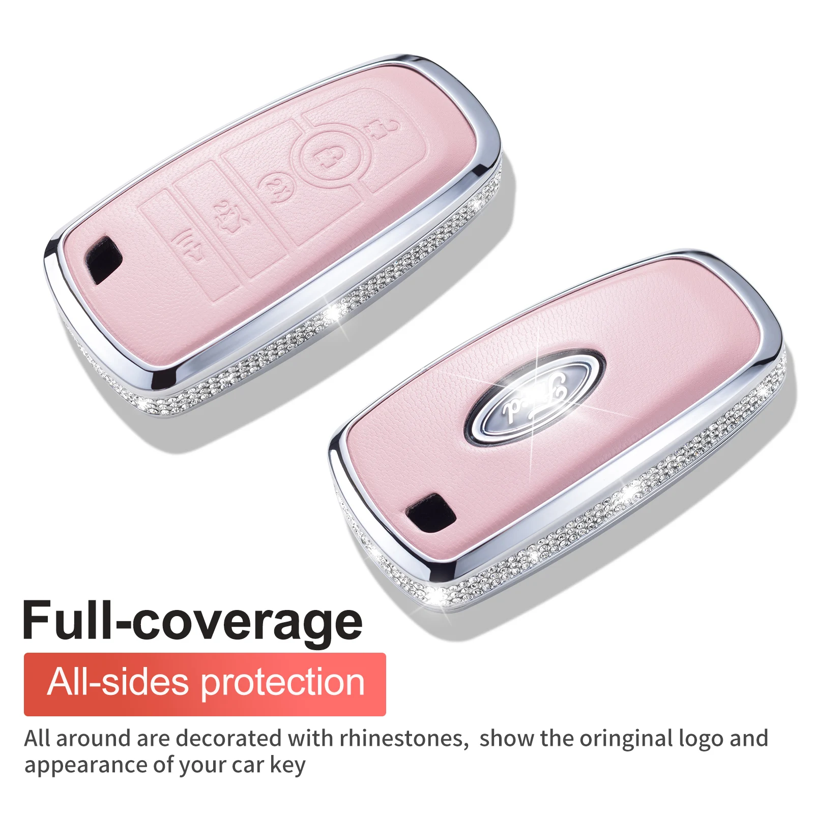 Key Fob Cover For Ford - Soft TPU Protective Case For 2018-2024 Explorer, F-150, Mustang, Escape, Edge, Bronco