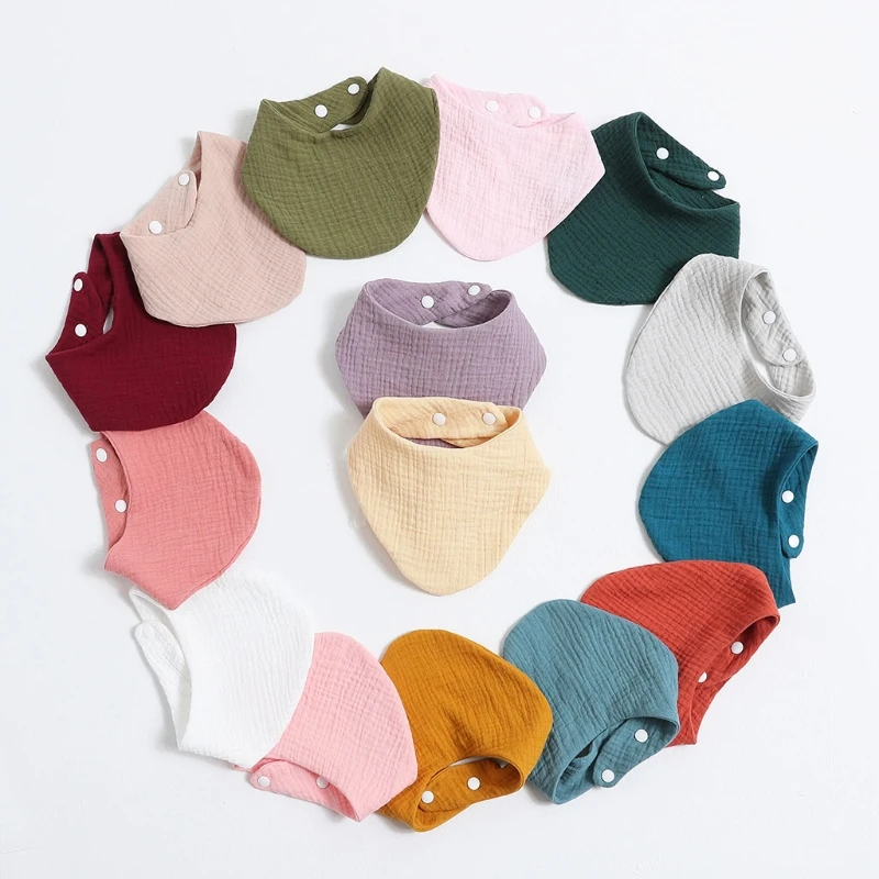 Baby Infant Cotton Bib Solid Color  Scarf Feeding Saliva Towel Bandana Burp Cloth Boy Girl Babies Accessories Newborn 3
