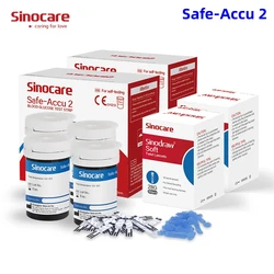 (for safe accu2) 50/100/200/300/400pcs Sinocare Blood Glucose Test Strips and Lancets for Diabetes Tester Blood Sugar Meter