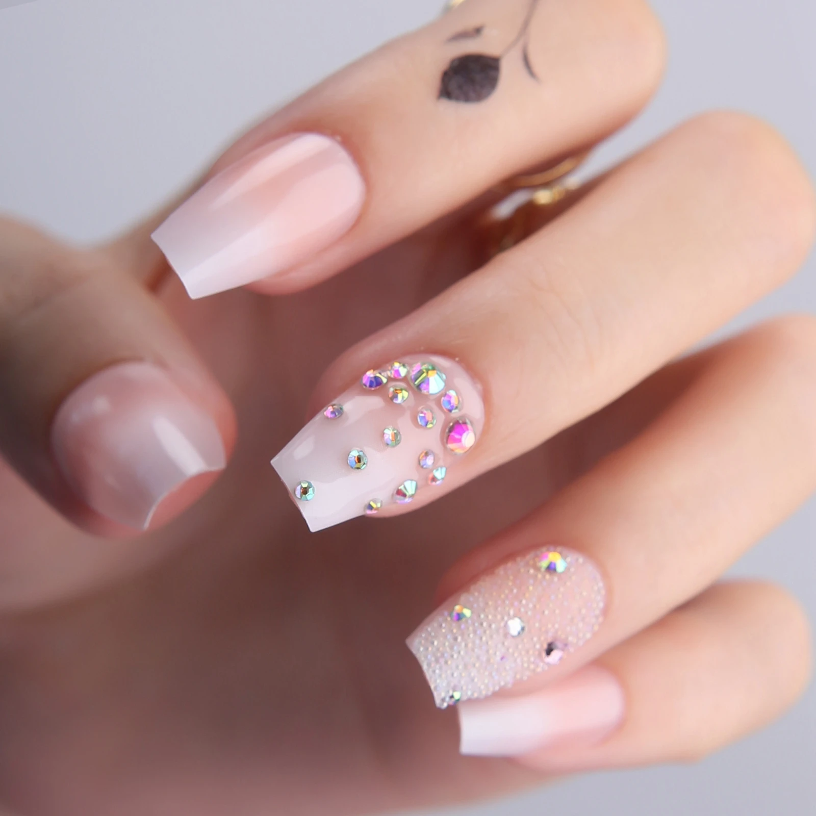 Glitter Baby Boomer French Fade Boomer Nails Acrylic Press on Nail Set -  Etsy