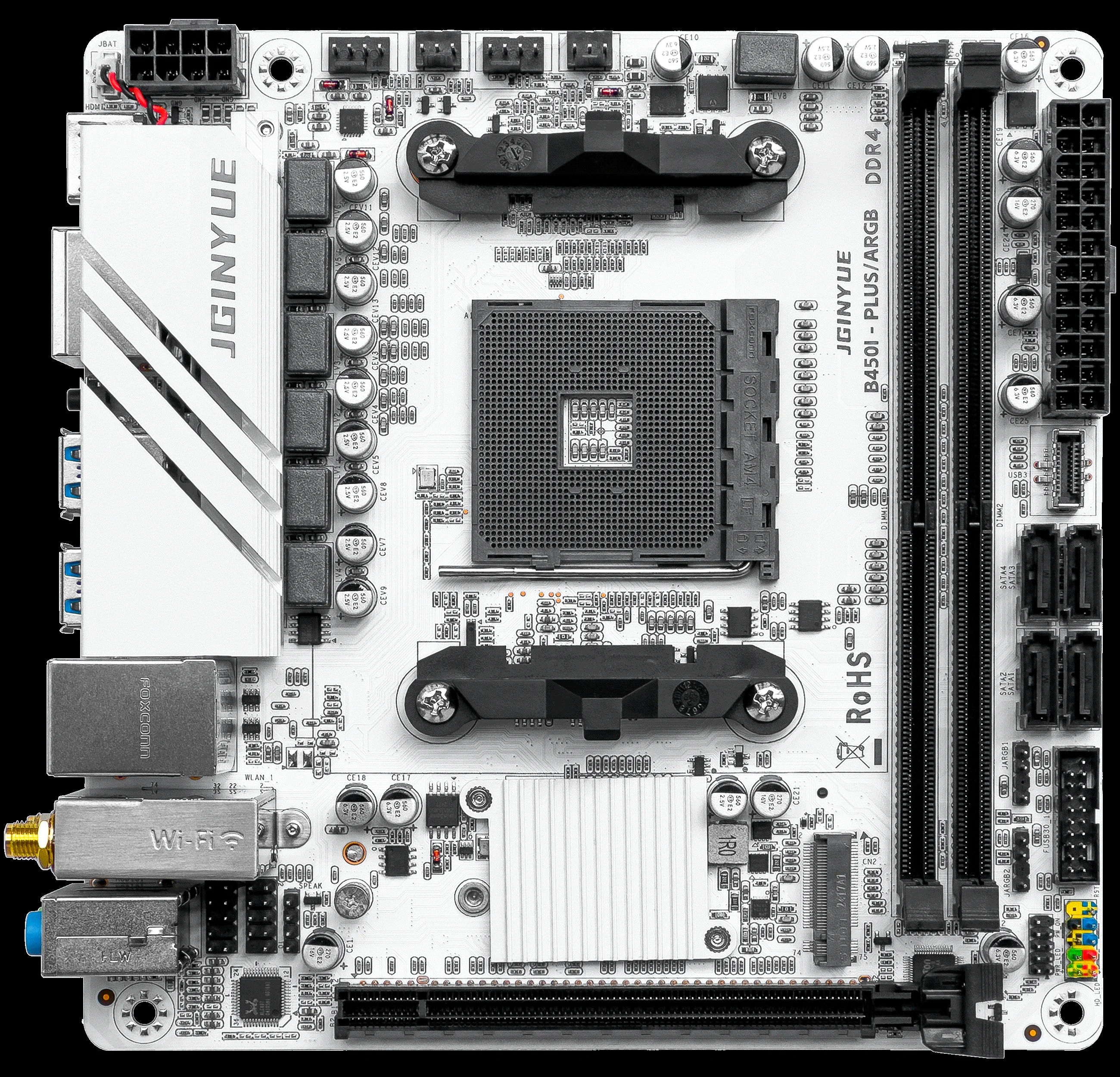 JGINYUE B450 AM4 ITX Motherboard supports AMD Ryzen2000-5000series CPU EXPO PCIe3. 0 DDR4 MAX 32GB RAM Desktop WiFi6 BT5.2 - Image 3