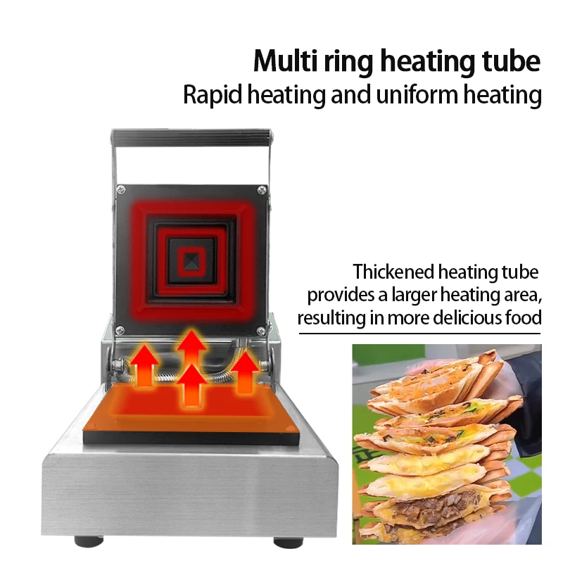 Crispy Edge Sandwich Commercial Hot Press Waffle Maker Pocket Bread Multifunctional, Toast Toaster