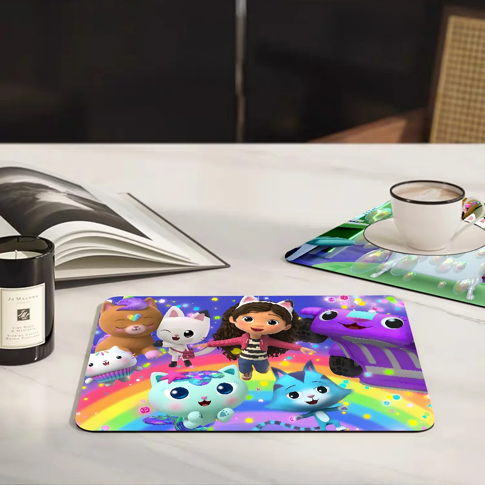 Gabbys Dollhouse Quick Drying Dish Mat Printed Kitchen Tableware Coffee Draining Pad Dinnerware Cup Bottle Placemat 6