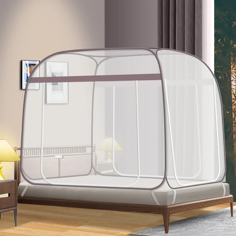 Mongolian Mosquito Net Anti mosquito Square Tent Double Bed Foldable Zipper