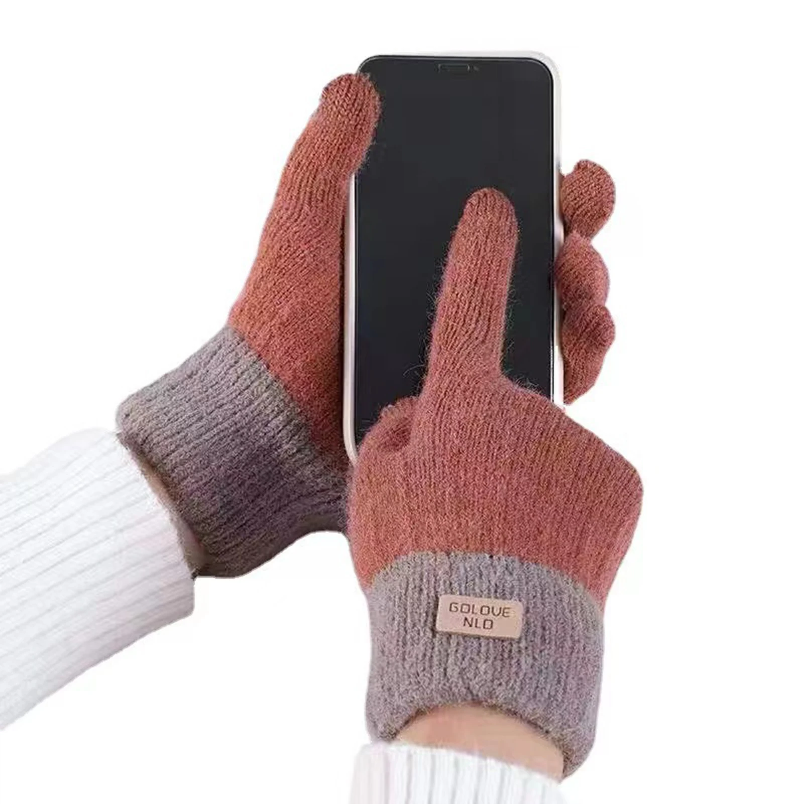 Women's Cable Knit Gloves Warm Fleece Lined Knit Gloves with Touchscreen for Women Girls Winter Gift - 4