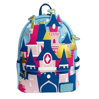 Loungefly Disney Mickey Mouse Pu Leather Women's Backpack Castle Cosplay Leisure Travel Bag Mini Children's Schoolbag 1
