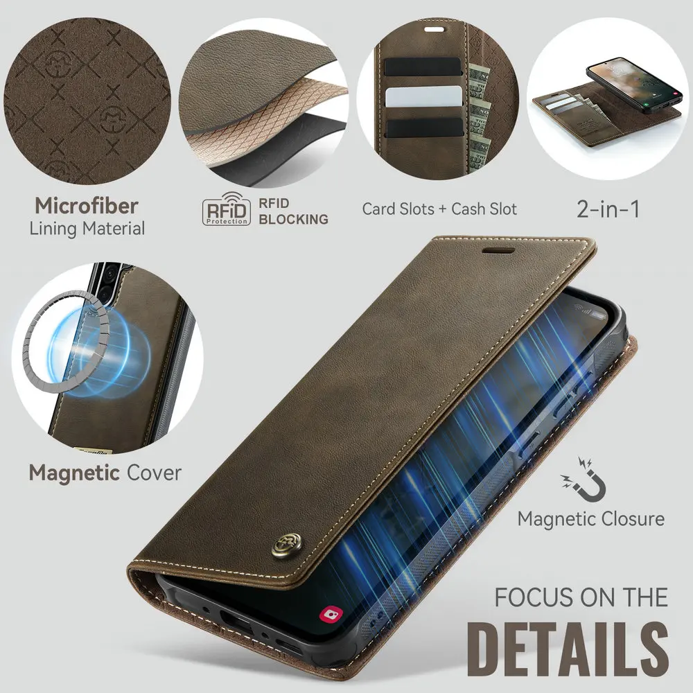 Premium Detachable 2-in-1 Magnetic Leather Wallet Case