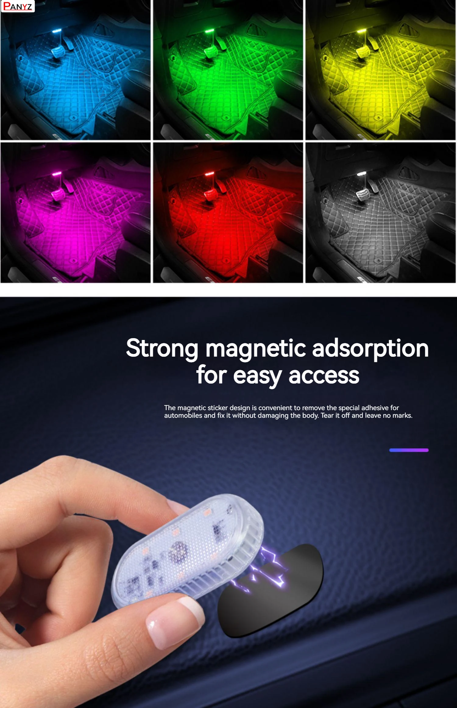 New Car Flexible LED Lightin LED Light Wireless Touch Lights With Magnet USB Rechargeable For Door Foot Trunk Car Interior Light led car lights,car interior lamp,led interior lights,led car decoration lamp,car ambient lights,led lights