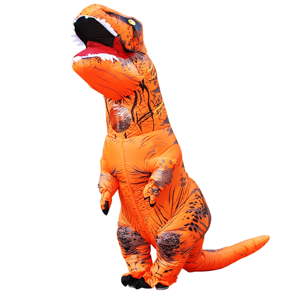 RHYTHMARTS Opblaasbaar Dinosauruskostuum Volwassenen - T-Rex Verkleedpak Met Luchtpomp
