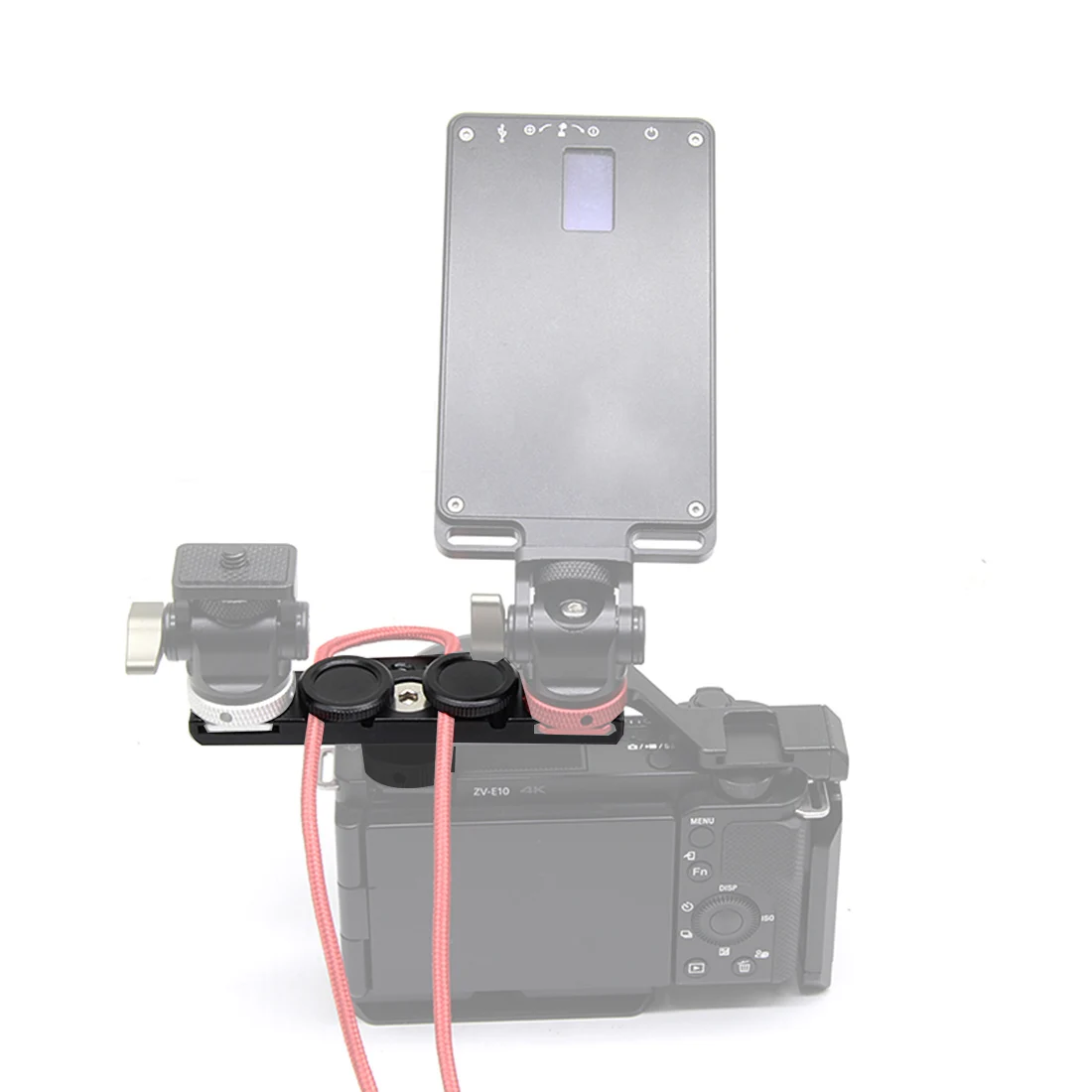 Double Cold Hot Shoe Adapter Mount Extension Holder Video Bracket for Canon for