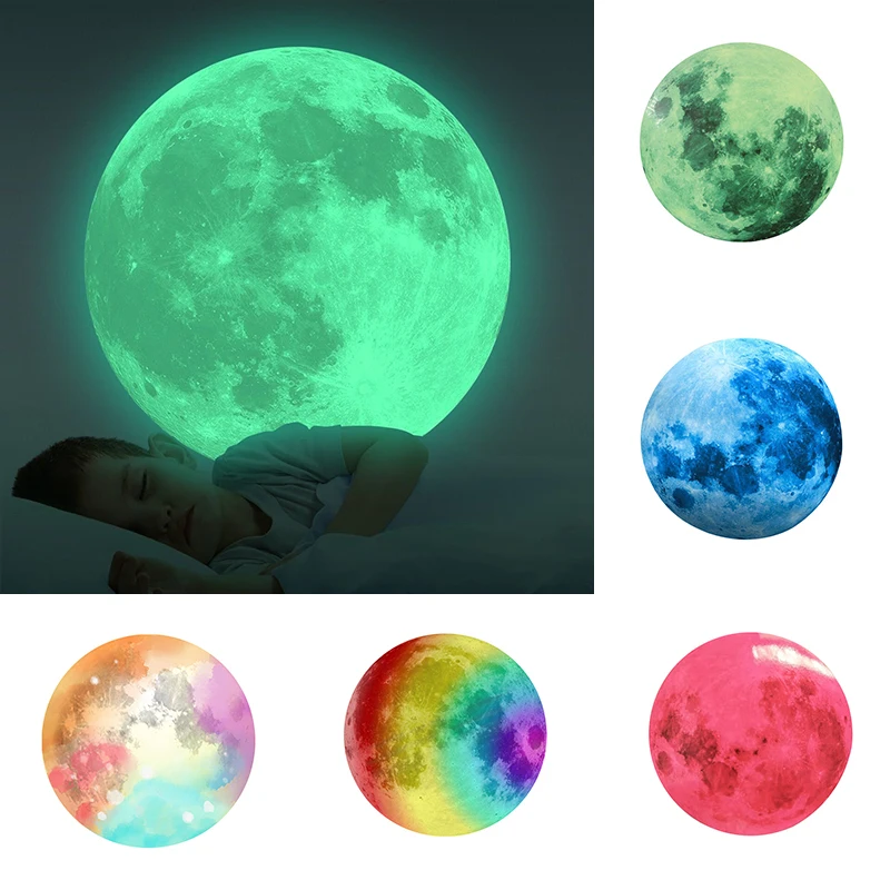 Luminous Stickers At Night Glow In The Dark Wall Stickers Room Decor Glow In The Dark Moon Star for Ceiling Kids' Bedroom Decor