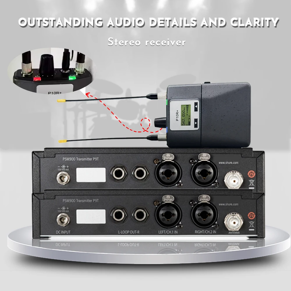고카코 PSM900 스테레오 무선 인이어 모니터 시스템 스테이지 리턴 바디팩 리시버 IEM 시스템 모노 스테레오 전환 DJ용