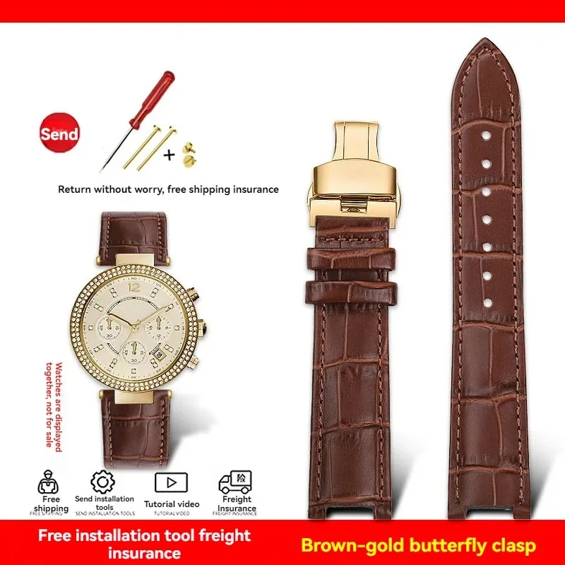 Premium Leather Watch Strap - Notch Cowhide Calfskin Bands (18x10mm & 20x12mm)