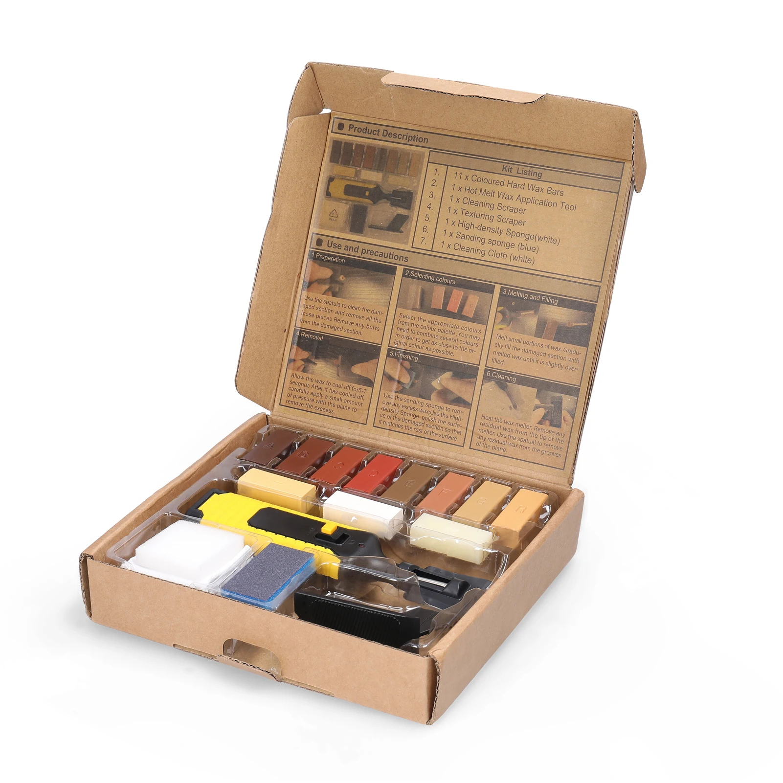 

Laminate Repairing Kit Woodworking Tools Wax System Floor Worktop Sturdy Casing Chips Scratches Mending Tool Set
