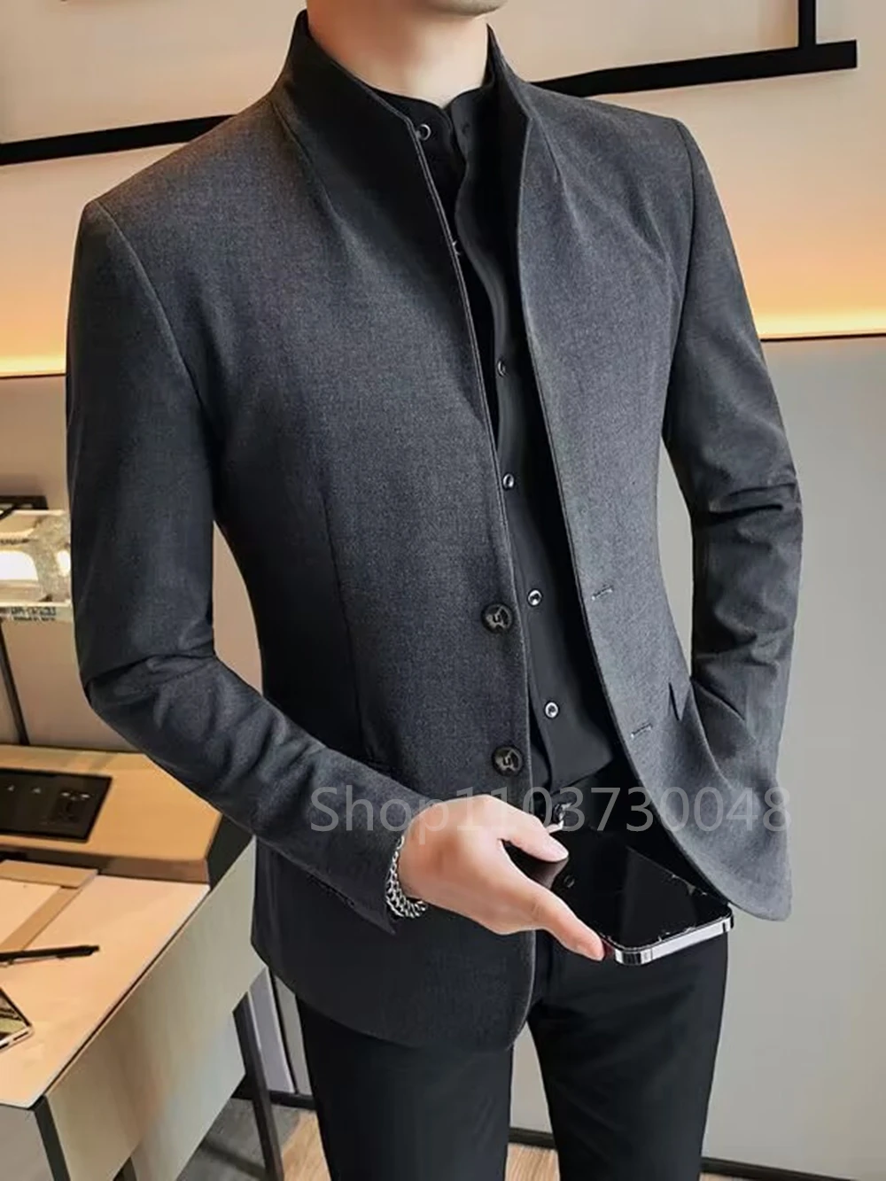Men's White/Black Blazer Single Breasted Formal Man Suit Jackets Men's Stage Clothing for Men Male Blazer One Coat for Party 3