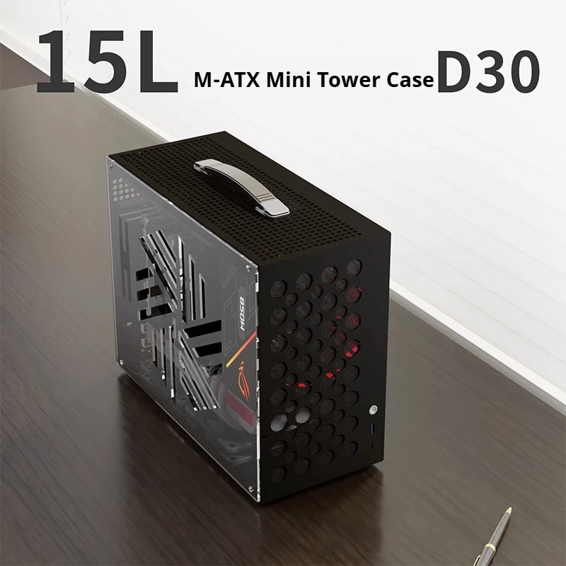 Matx Chassis Acrylic Perforated Side Pass 1mm Spcc Cold Plate Supports Atx Power Supply Portable Desktop Computer Host Chassis