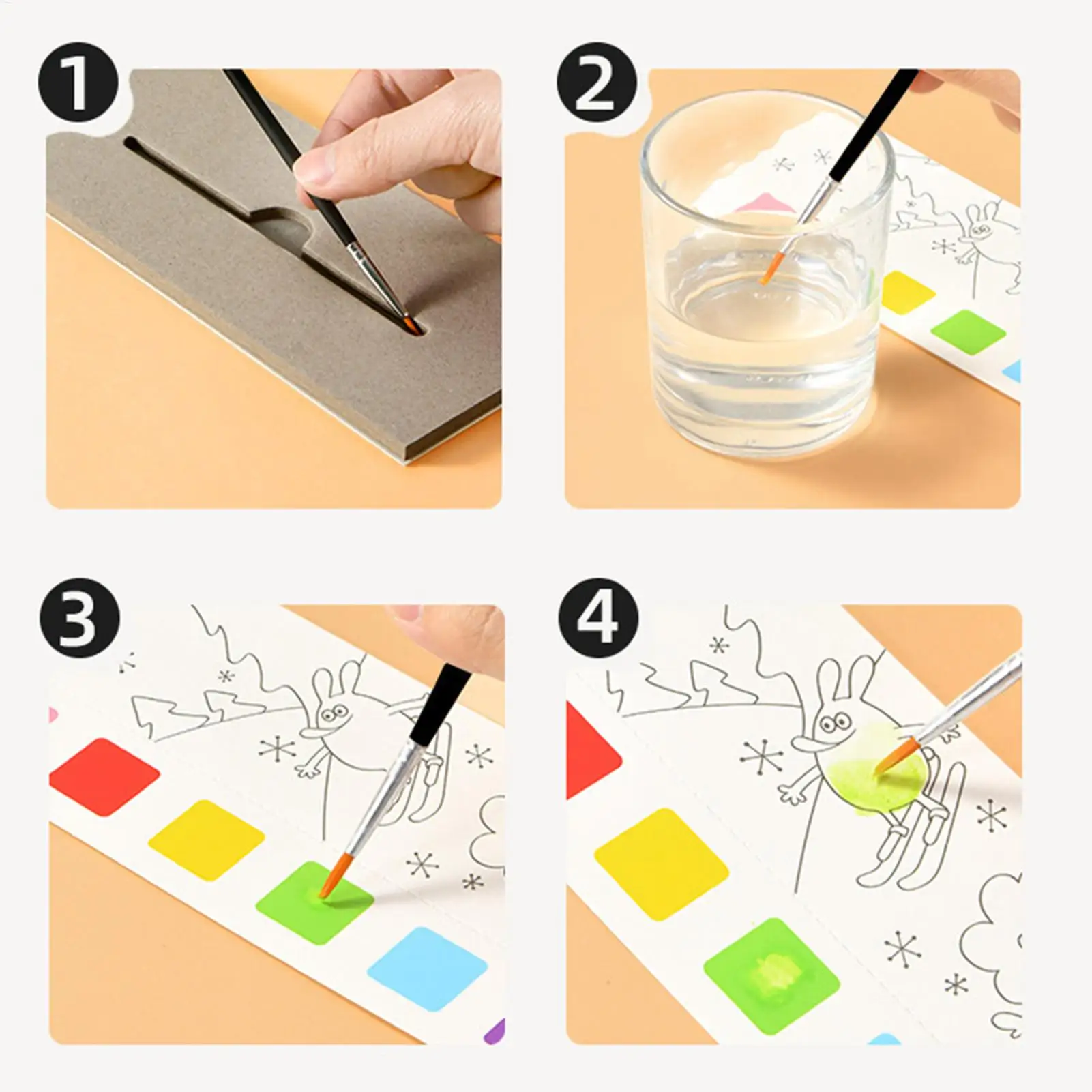 Watercolor Paper Colouring Sketchbook Portable Pad Paper Sketchbook for Painting Drawing Kids Home Outdoor Creative Activities