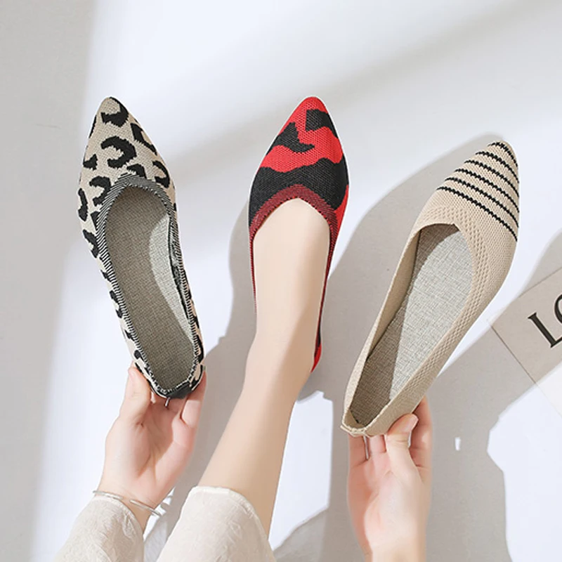 Women Fashion Slip On Mesh Loafers Breathable Stretch Ballet Flats