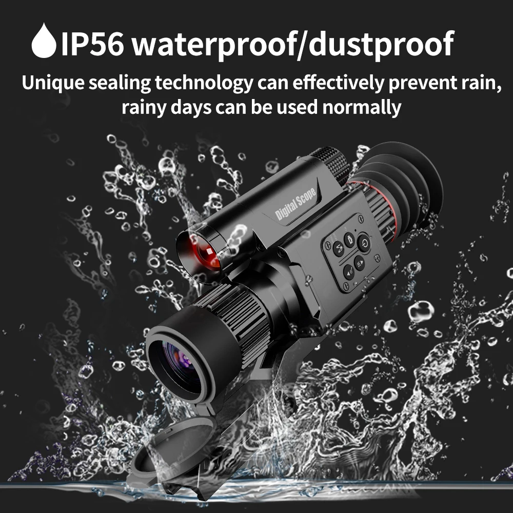 4K Hunting Night Vision Scope with PIP Video Rec Support 4X Digital Night Vision