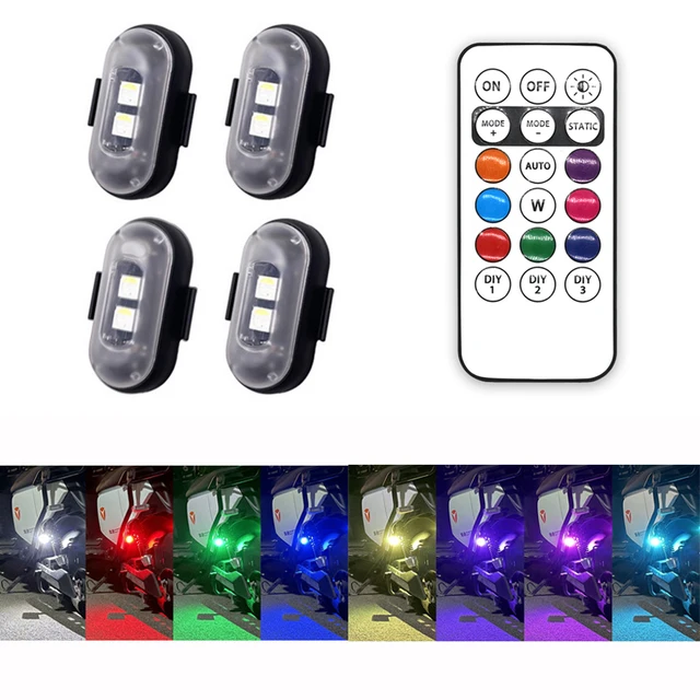 4/10x รถ LED Light รถมัลติฟังก์ชั่นไฟเตือน LED, ไฟรถไร้สายแบบชาร์จไฟได้พร้อมรีโมทคอนโทรล, ไฟตกแต่ง 4