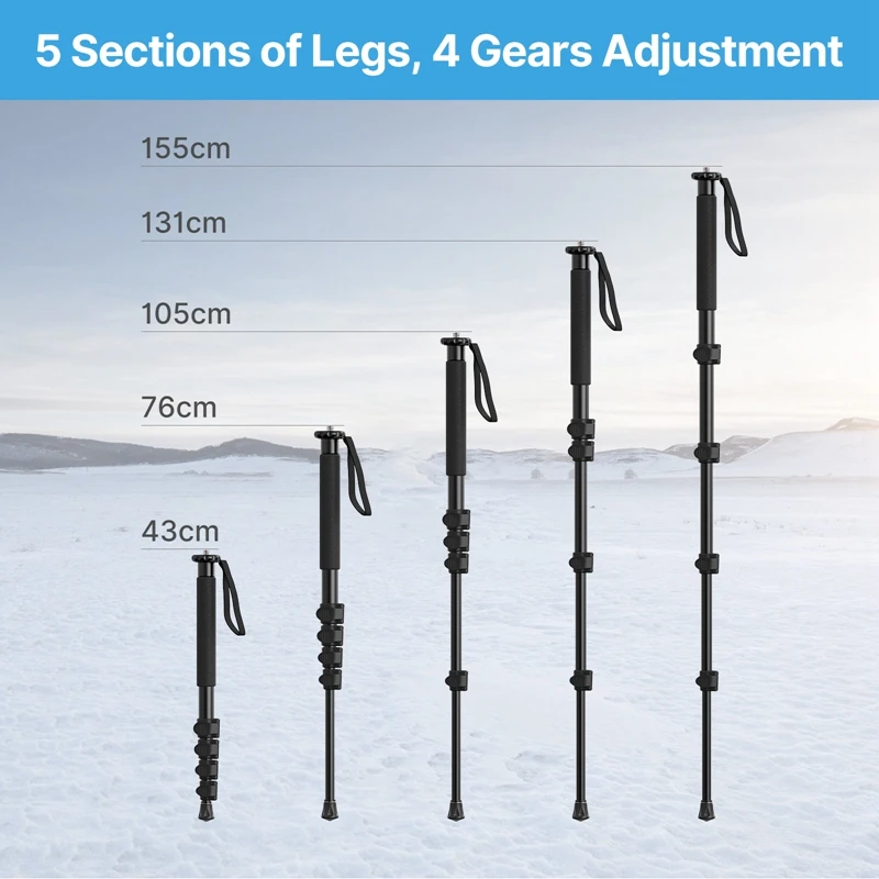 Camera Tripod Ulanzi TB12 Metal Tripod Monopod for Camera DSLR Smartphone Monopod Stable and Portable Selfie Stick Hiking Pole Stick