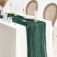 Gauze Table Runner Burlap Semi-Sheer Cheesecloth Table Setting Dining Rustic Country Wedding Birthday Decor Boho Table Linens 2