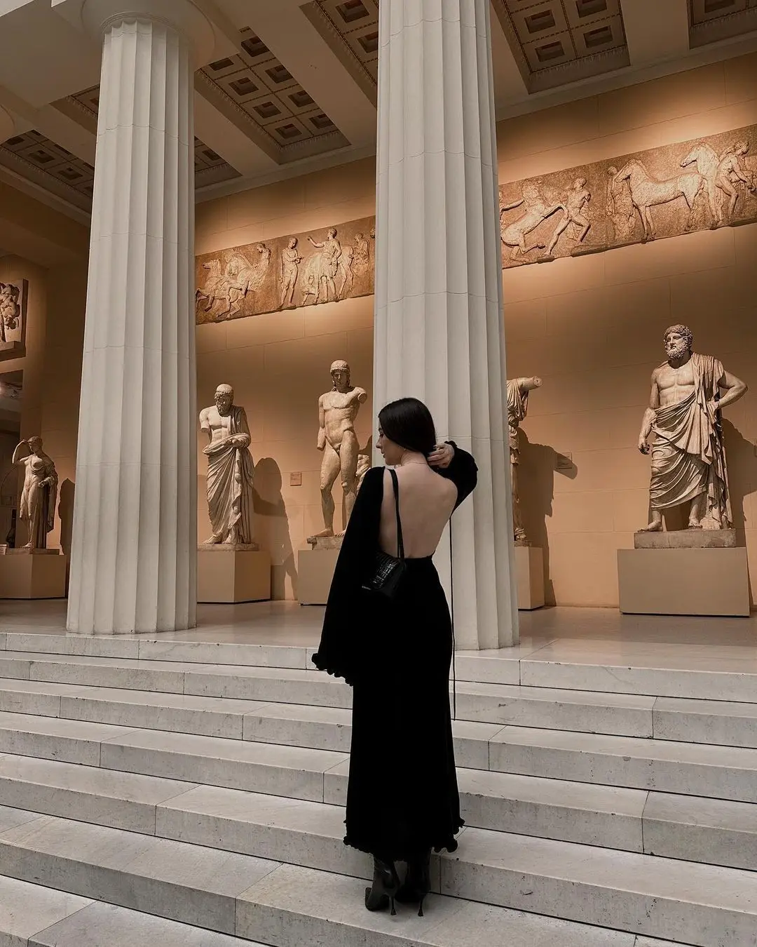 Ruffled Backless Knit Dress Solid Female Casual Lace-Up High Waist Long Sleeve Maxi Dress Knitwear Bandage Fashion Dress