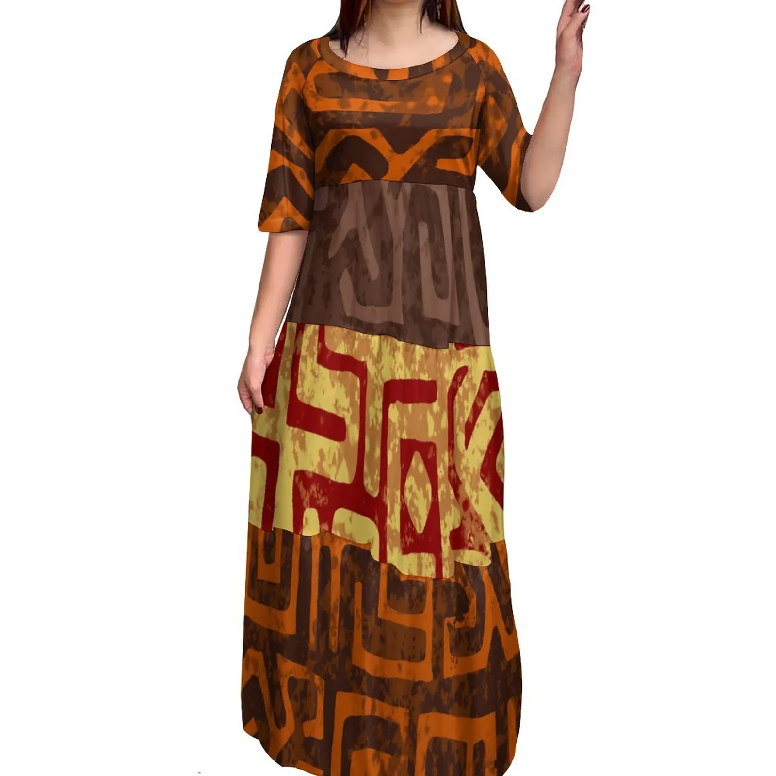 High Quality Custom Tie Dye Polynesian Tribal Design Dresses Women Lady  Elegant Multi Tiered Dress Women Clothing 8XL - AliExpress 200000345