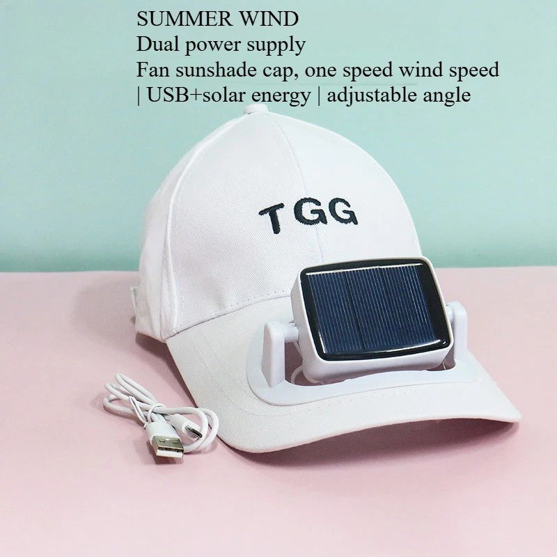 Hat with Fan, Solar Charging, Sun Protection, Sun Shading, Multifunctional, High Wind Power, USB Portable, Small Fan