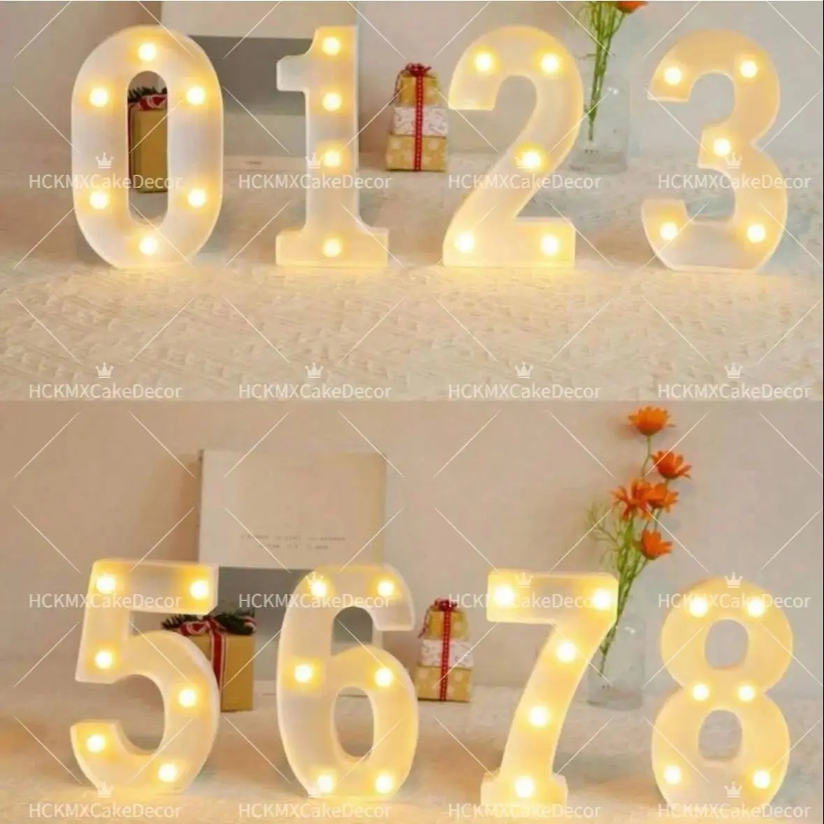 Illuminated LED Marquee Numbers - Battery Operated Decorative Lights for Events and Home Decor
