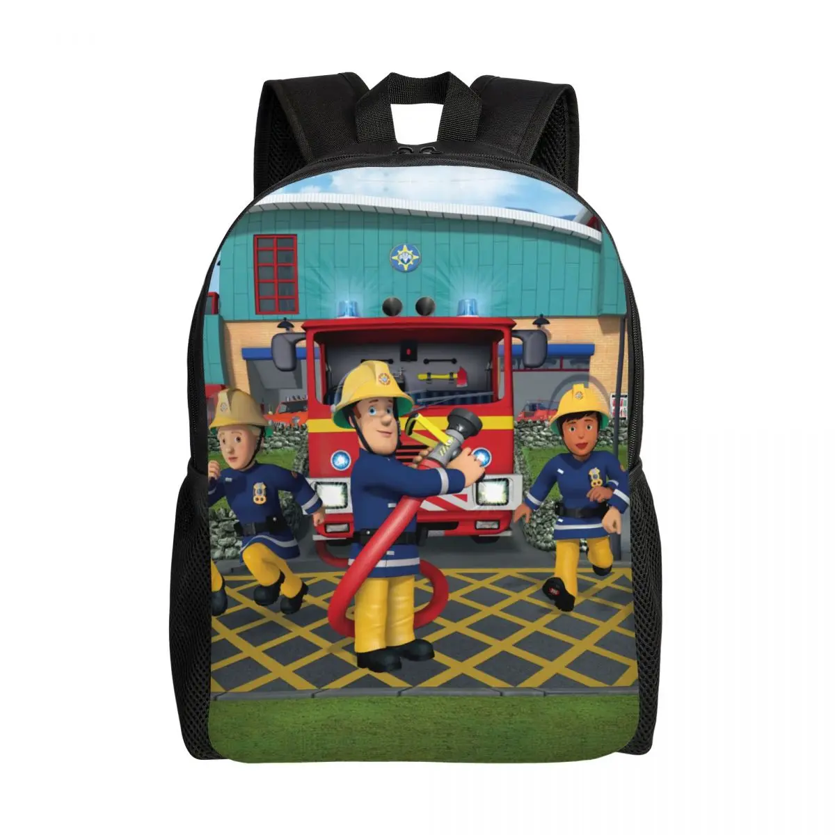 

Индивидуальные рюкзаки Fireman Sam для мужчин и женщин, Повседневная сумка для книг для колледжа, школы, Мультяшные сумки для пожарников
