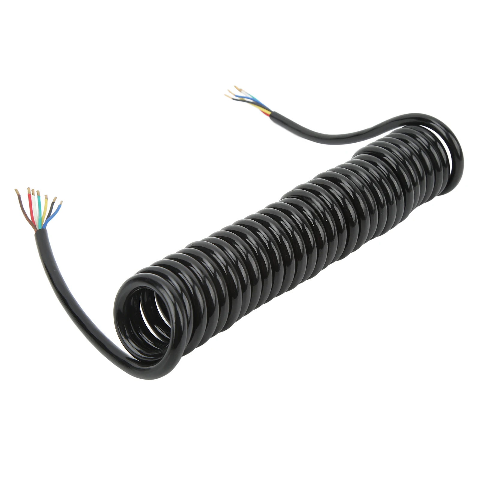 Trailer Extension Coiled Cable Line Assembly 12.8ft 20AWG 7 Wires Trailer Cable Spiral Stretch Spring Connecting Plug Wire