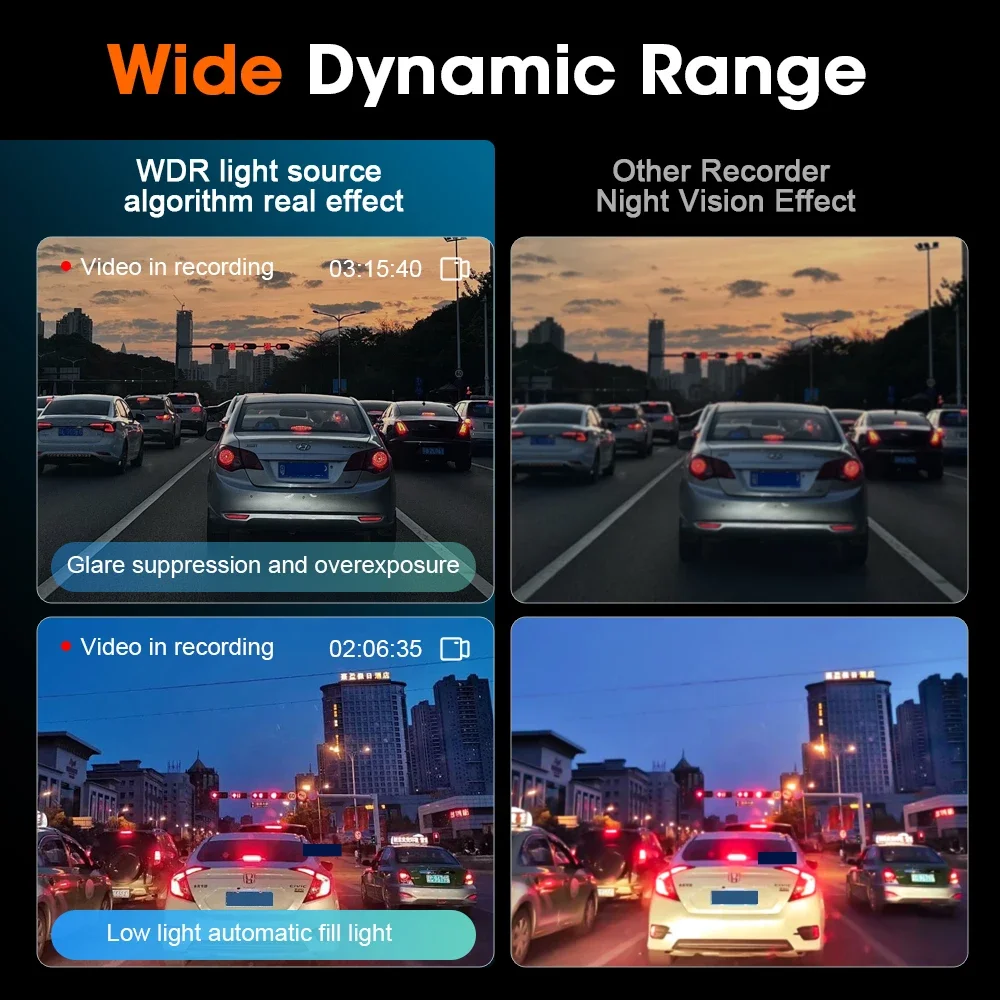 4K Car DVR 8.3 Inch Dash Cam Dual Lens Dashcam IPS Dual front and rear SONY 307 cameras Support 1080P Rear View Camera GPS WIFI - Image 3