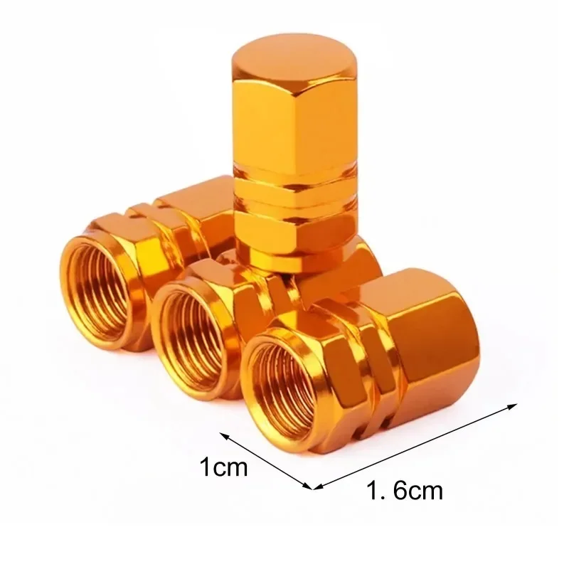 4개 자동차 타이어 캡 커버 타이어 밸브 스템 캡 장 타이어 액세서리 알루미늄 합금 니플 휠 캡 (자동차 오토바이용)