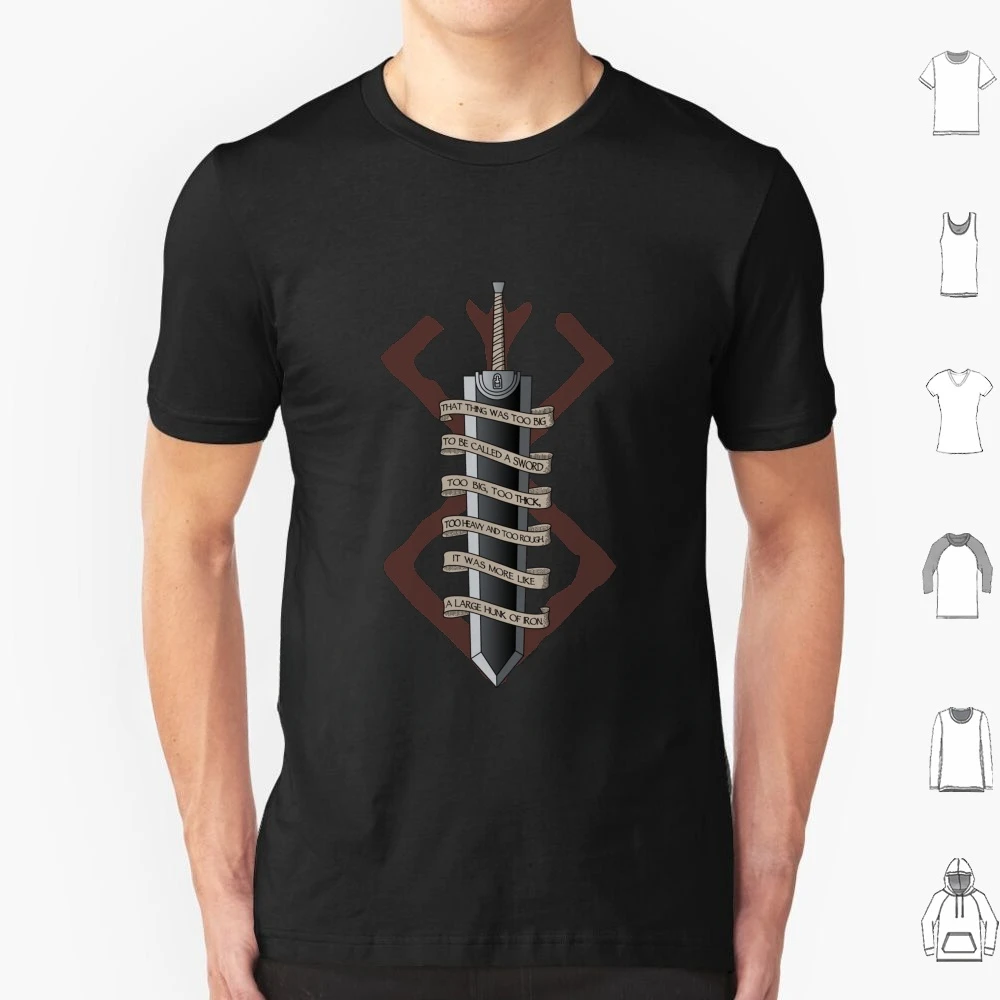 Troppo Grande Per Essere Chiamato A Sword T Shirt Uomo Cotton 6Xl Berserk Hand Of God Griffith Buds Kentaro Miura Casca Black Spadaccino