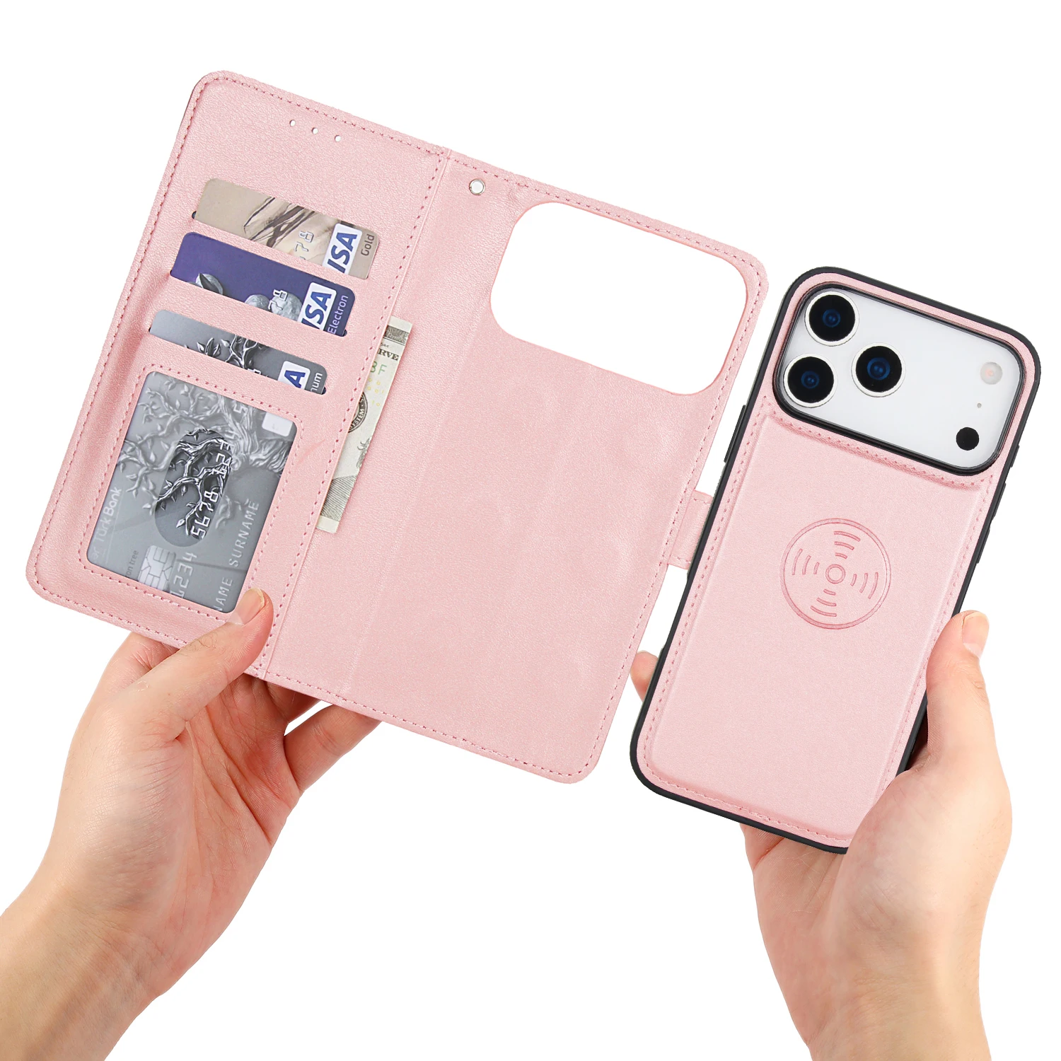 Premium Calfskin Detachable Magnetic Flip Case with Secure Magnet Clasp