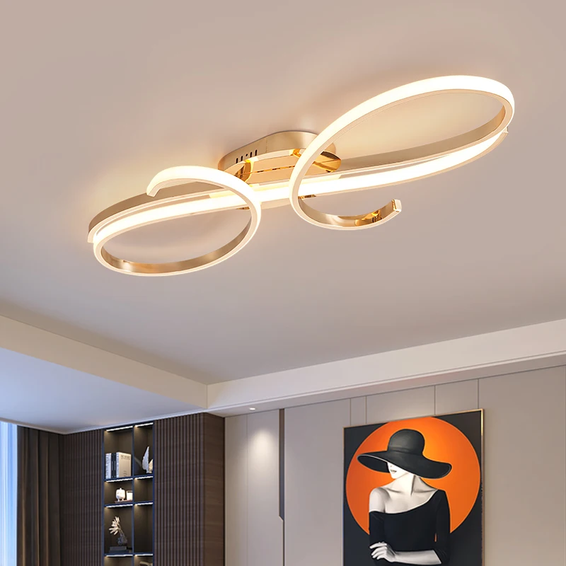 

Modern Led Chandelier Gold Chrome Ceiling Chandeliers For Living Room Bedroom Study Kitchen Dimming Led Ceiling Light lustre